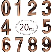20 Piezas Números de Casa de Puerta Autoadhesivos de 2-5 Pulgadas Números de Buzones Números de Dirección para Señal de…